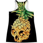Pineapple Skull Print Women's Racerback Tank Top