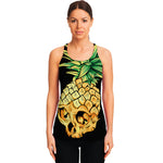 Pineapple Skull Print Women's Racerback Tank Top