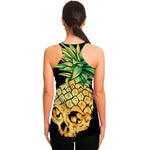 Pineapple Skull Print Women's Racerback Tank Top