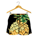 Pineapple Skull Print Women's Shorts