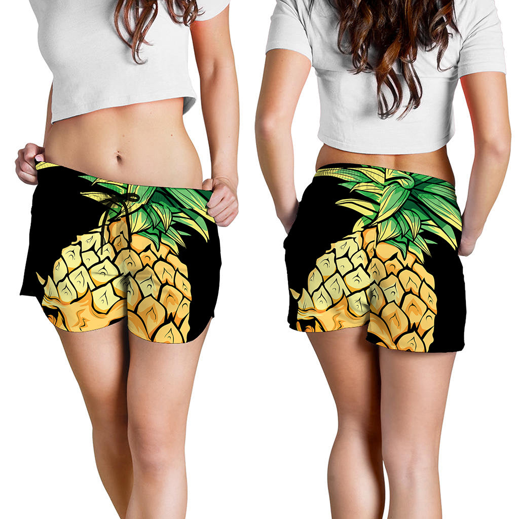 Pineapple Skull Print Women's Shorts