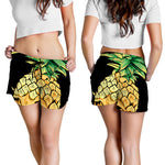 Pineapple Skull Print Women's Shorts