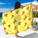 Pineapple Slices Pattern Print Beach Sarong Wrap