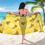 Pineapple Slices Pattern Print Beach Sarong Wrap