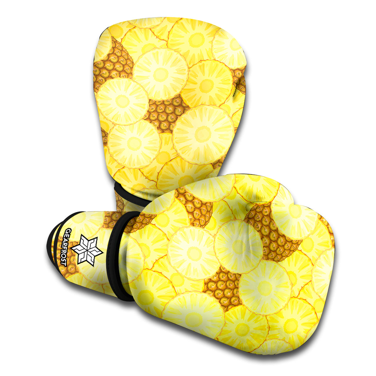 Pineapple Slices Pattern Print Boxing Gloves