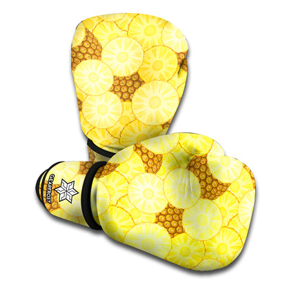 Pineapple Slices Pattern Print Boxing Gloves