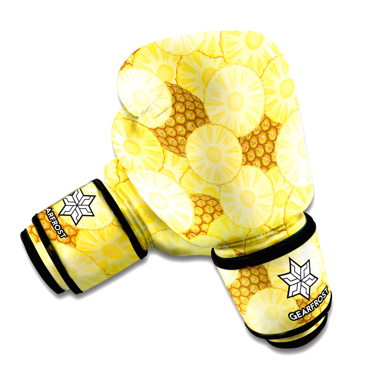 Pineapple Slices Pattern Print Boxing Gloves