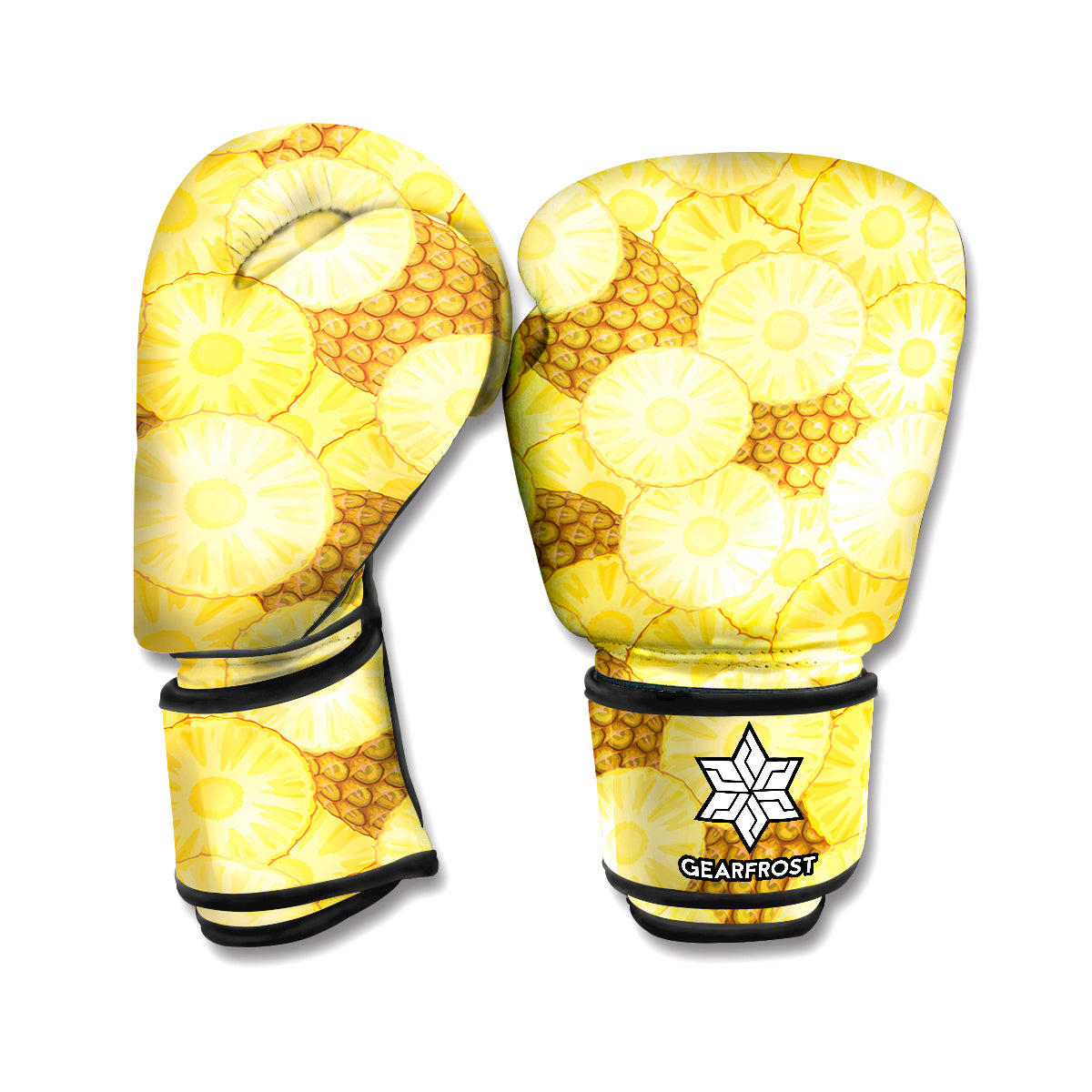 Pineapple Slices Pattern Print Boxing Gloves