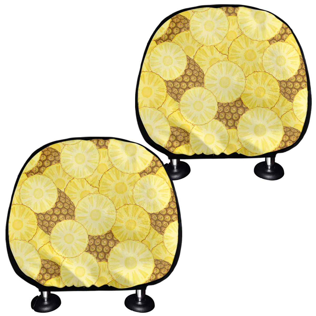 Pineapple Slices Pattern Print Car Headrest Covers