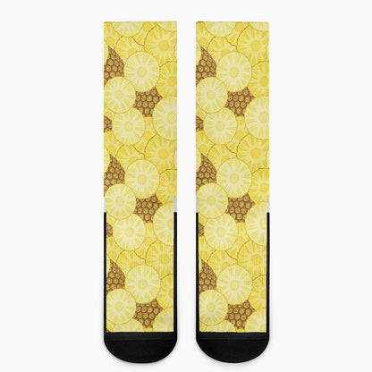 Pineapple Slices Pattern Print Crew Socks