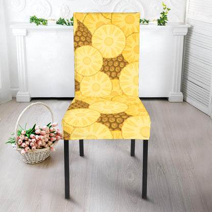 Pineapple Slices Pattern Print Dining Chair Slipcover