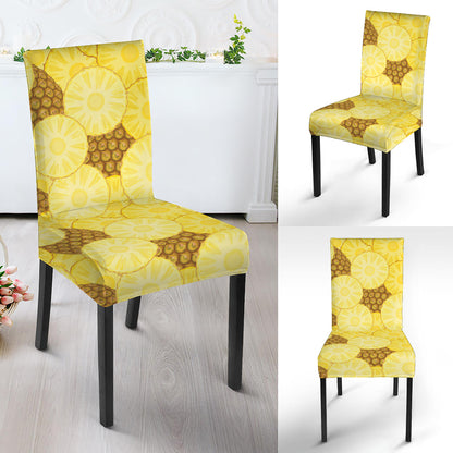 Pineapple Slices Pattern Print Dining Chair Slipcover