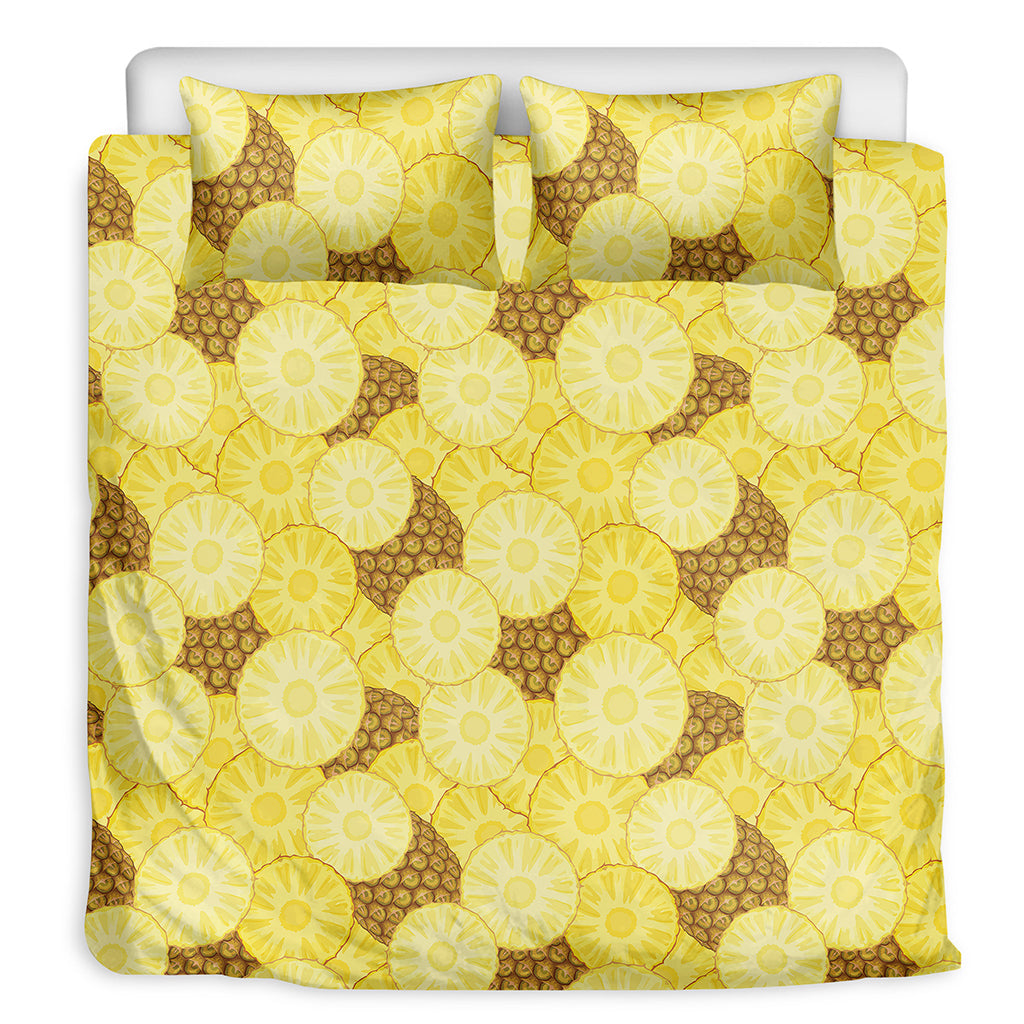 Pineapple Slices Pattern Print Duvet Cover Bedding Set