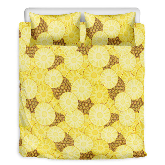 Pineapple Slices Pattern Print Duvet Cover Bedding Set