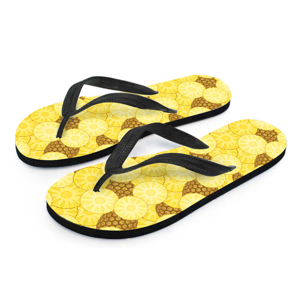 Pineapple Slices Pattern Print Flip Flops