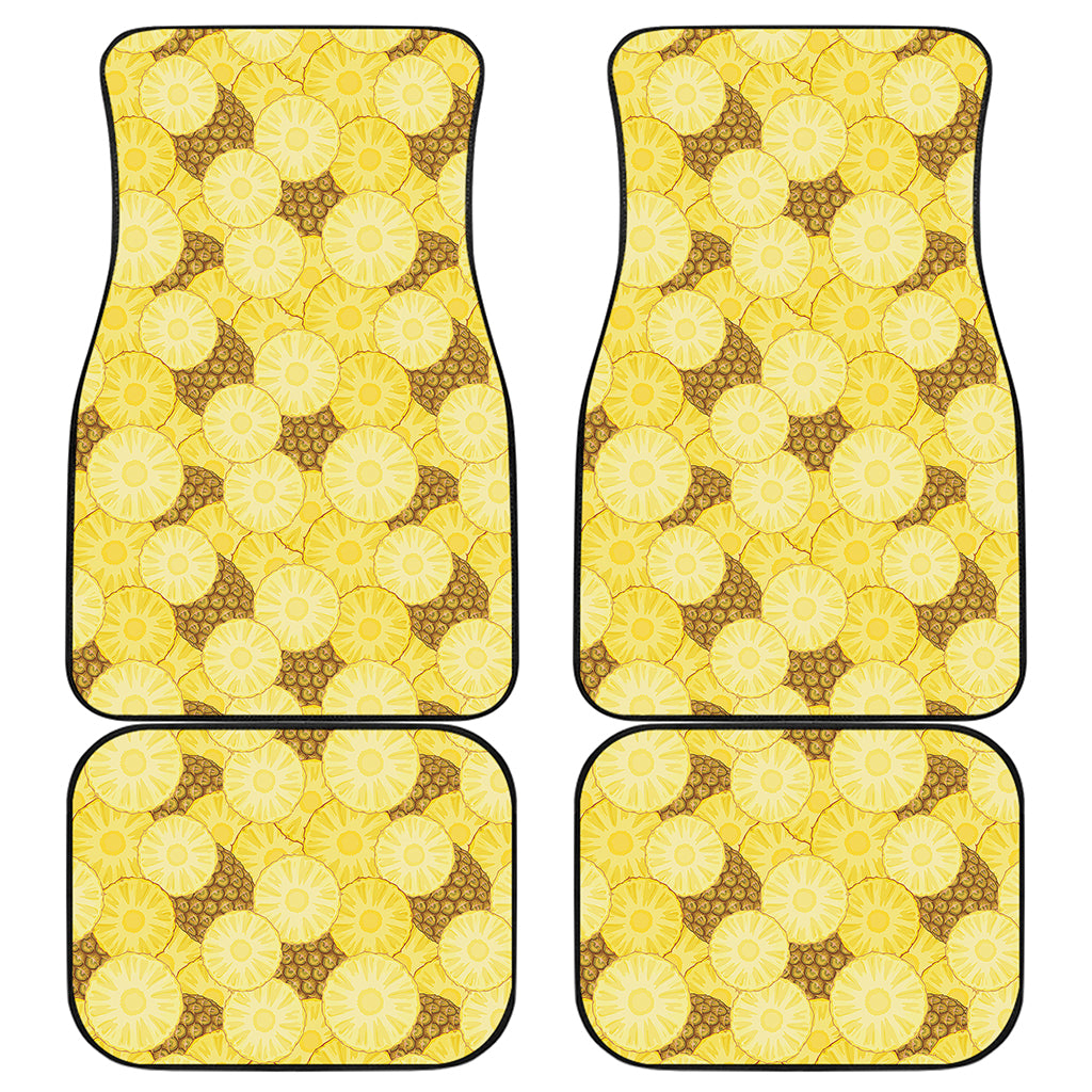 Pineapple Slices Pattern Print Front and Back Car Floor Mats
