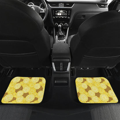 Pineapple Slices Pattern Print Front and Back Car Floor Mats