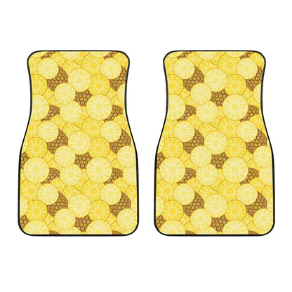 Pineapple Slices Pattern Print Front Car Floor Mats