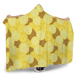 Pineapple Slices Pattern Print Hooded Blanket