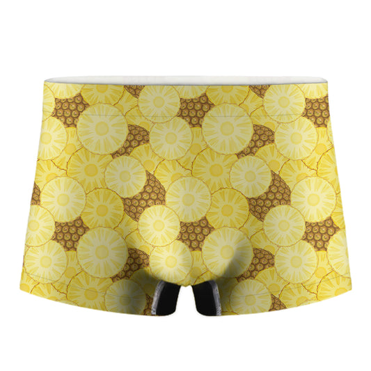Pineapple Slices Pattern Print Men's Boxer Briefs