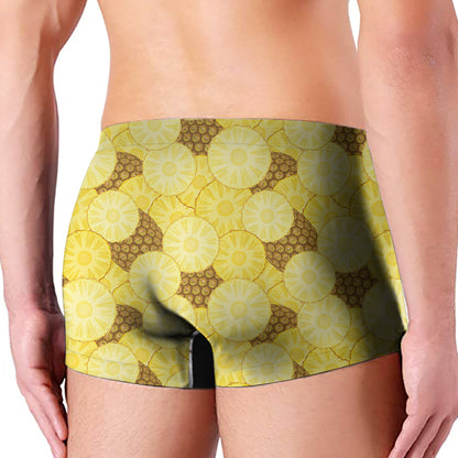 Pineapple Slices Pattern Print Men's Boxer Briefs