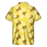 Pineapple Slices Pattern Print Men's Short Sleeve Shirt