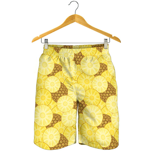 Pineapple Slices Pattern Print Men's Shorts