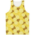 Pineapple Slices Pattern Print Men's Tank Top