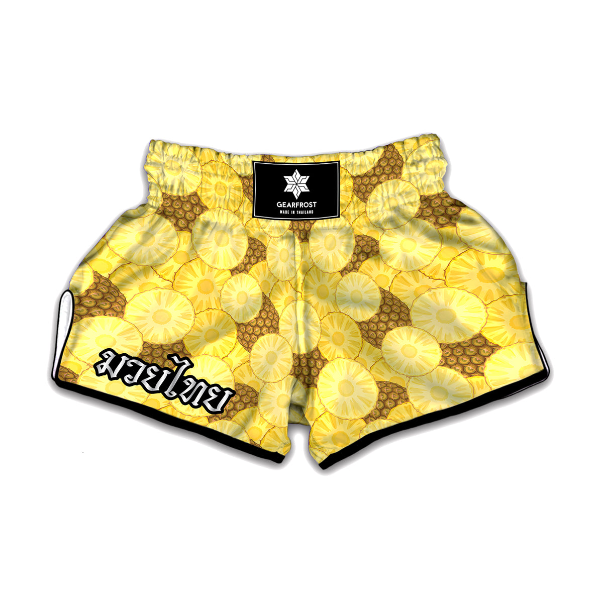 Pineapple Slices Pattern Print Muay Thai Boxing Shorts