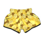 Pineapple Slices Pattern Print Muay Thai Boxing Shorts