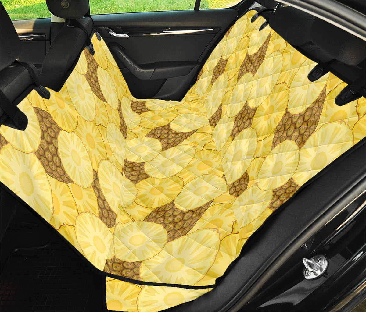Pineapple Slices Pattern Print Pet Car Back Seat Cover