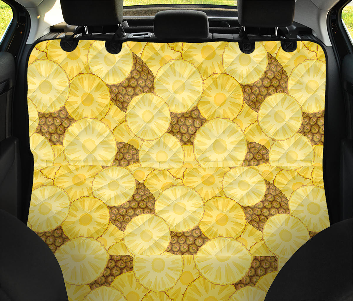 Pineapple Slices Pattern Print Pet Car Back Seat Cover