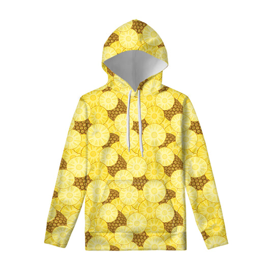 Pineapple Slices Pattern Print Pullover Hoodie