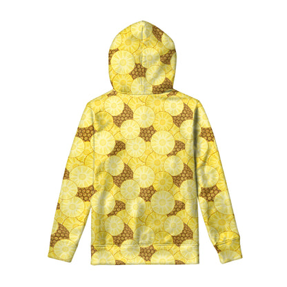 Pineapple Slices Pattern Print Pullover Hoodie