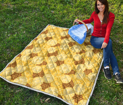 Pineapple Slices Pattern Print Quilt