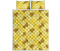 Pineapple Slices Pattern Print Quilt Bed Set