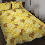 Pineapple Slices Pattern Print Quilt Bed Set