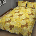 Pineapple Slices Pattern Print Quilt Bed Set