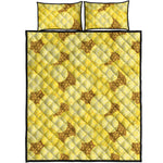 Pineapple Slices Pattern Print Quilt Bed Set