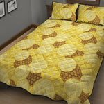 Pineapple Slices Pattern Print Quilt Bed Set