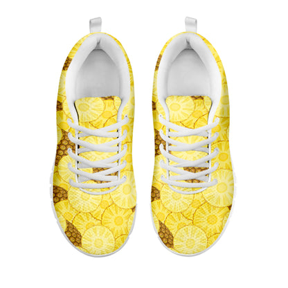 Pineapple Slices Pattern Print White Sneakers