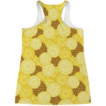 Pineapple Slices Pattern Print Women's Racerback Tank Top