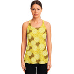 Pineapple Slices Pattern Print Women's Racerback Tank Top