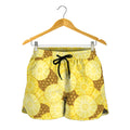 Pineapple Slices Pattern Print Women's Shorts