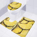 Pineapple Slices Print 3 Piece Bath Mat Set