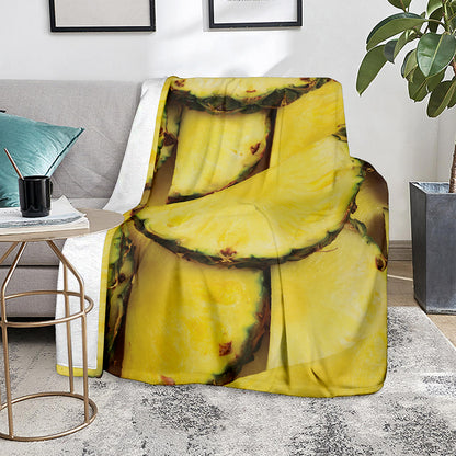 Pineapple Slices Print Blanket