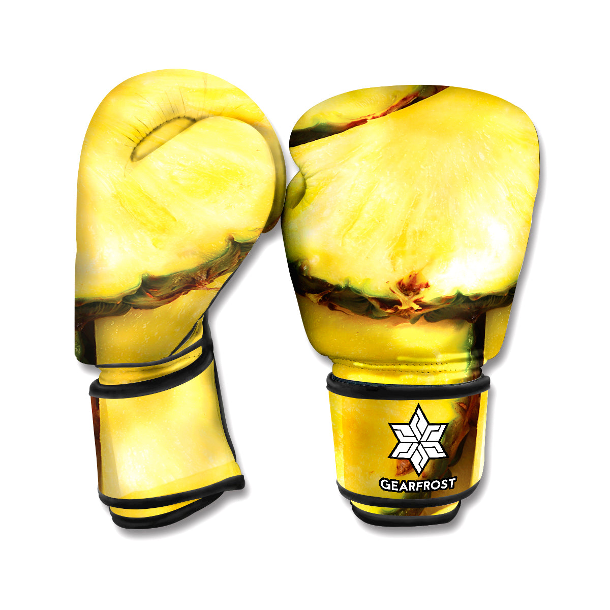Pineapple Slices Print Boxing Gloves