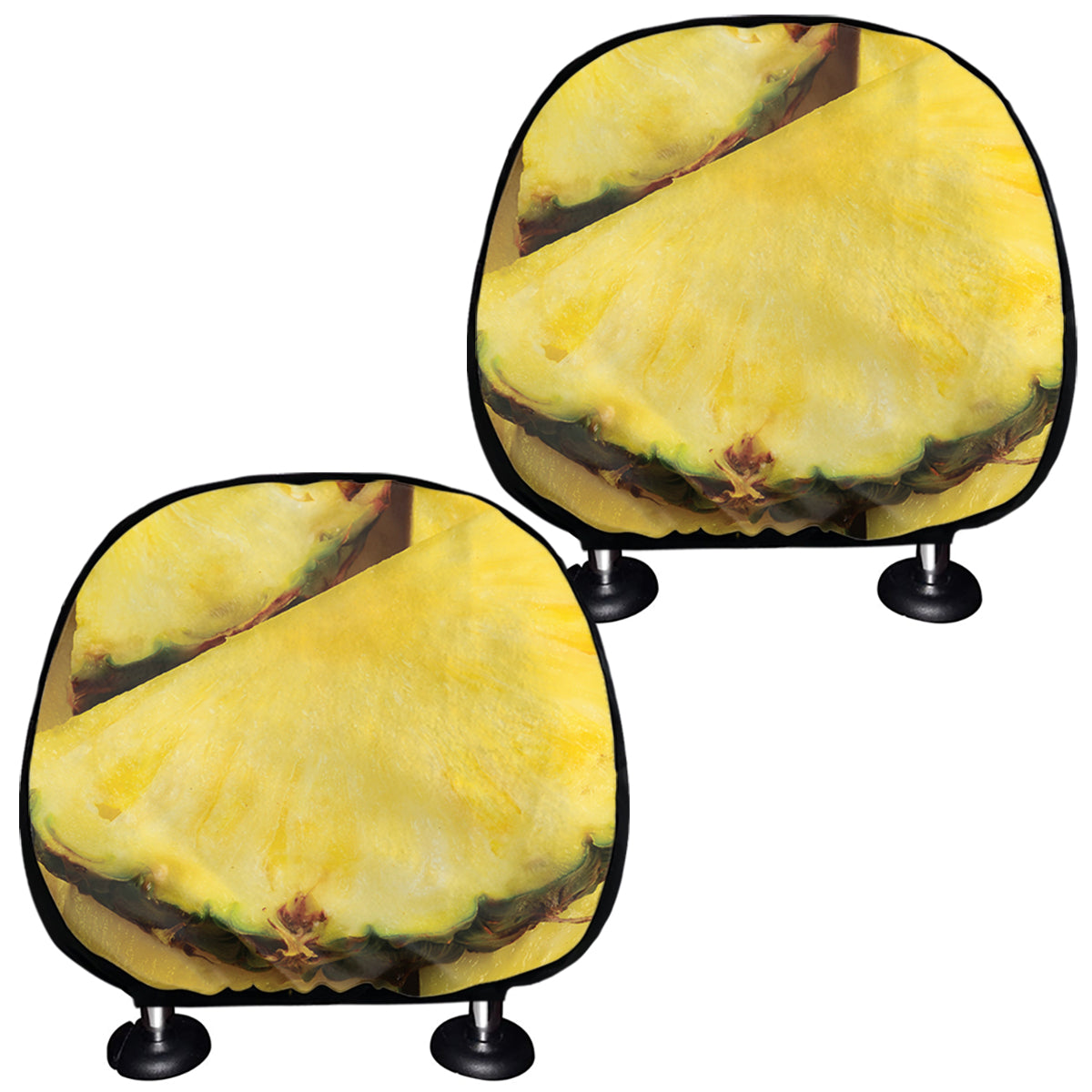 Pineapple Slices Print Car Headrest Covers