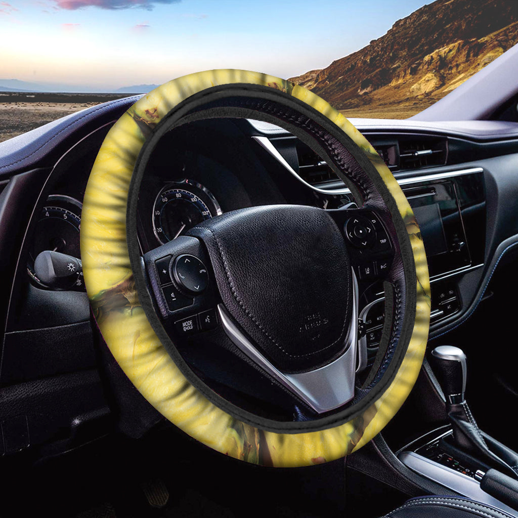 Pineapple Slices Print Car Steering Wheel Cover