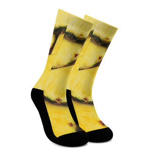 Pineapple Slices Print Crew Socks